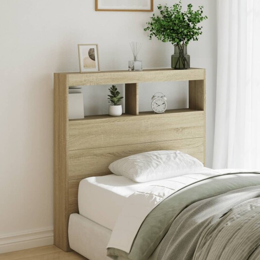 Hodegavl skap med LED sonoma eik 100x17x102 cm 8721012464995