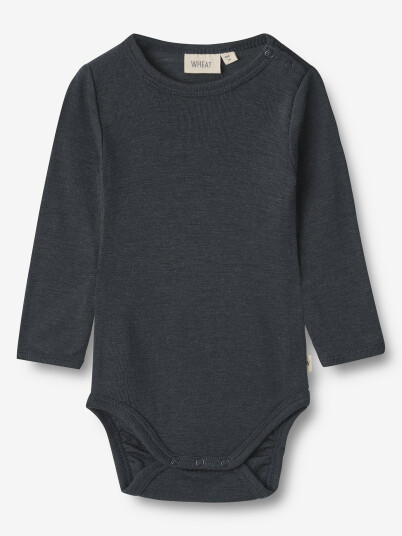 Wheat Wool Body Long Sleeve Lucca Blå 68 Wheat Wool Body Long Sleeve Lucca Blå 68