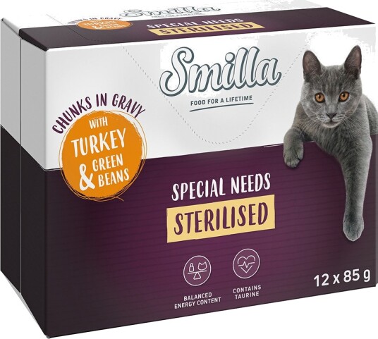 Smilla Våtfôr Fresh Pouch Sterilised Bites Med Grønnsaker Og Grønne Bønner Kalkun 12 X 85 G