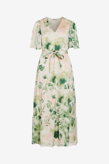Vila Maxikjole viMolina V neck 2/4 Ankle Dress Beige