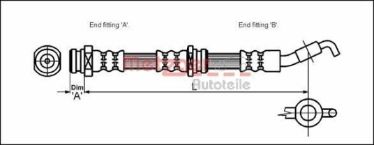 Bremseslange METZGER 4113326