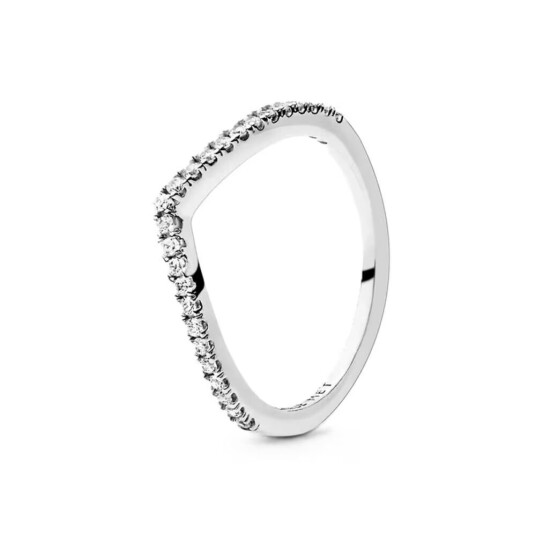 Damering Pandora WISHBONE SILVER - STÃRRELSE 58