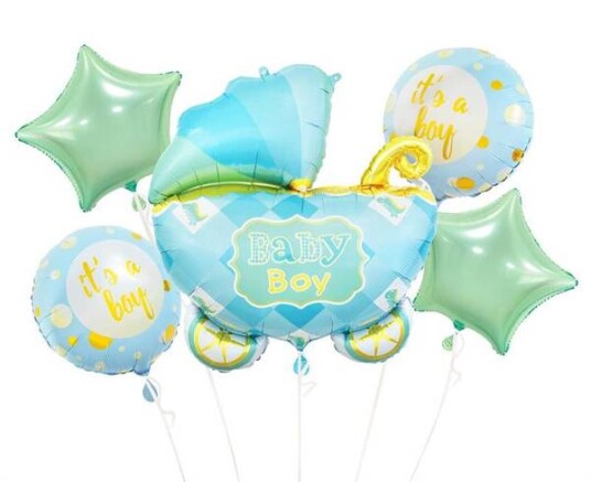 Folieballonger  sett Baby Boy 5 stk