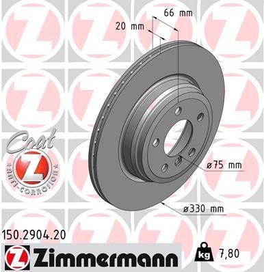 Bremseskive ZIMMERMANN 150.2904.20