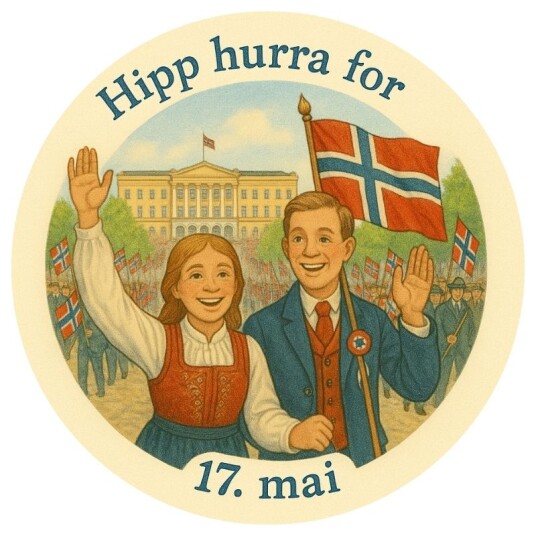 Kakebilde 17.Mai i Oslo Rund 20cm Kakebilde 17.Mai i Oslo Rund 20cm