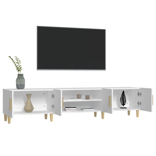 vidaXL TV-benk hvit 180x31,5x40 cm konstruert tre