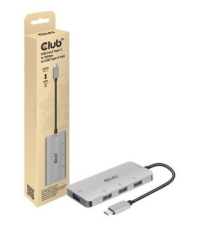 Club 3D CSV-1547 - hub - 4 ports USB-hub - 4 porter - Grå Club 3D CSV-1547 - hub - 4 ports USB-hub - 4 porter - Grå