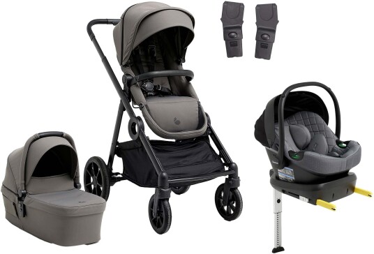 Beemoo Pro Multi 2 Duovogn inkl Route i-Size Babybilstol &  Base Mocha Grey/Mineral Grey