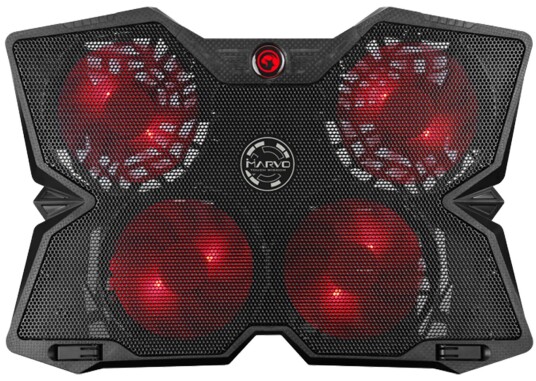 Marvo FN-38 Laptopkjøler 17" 4 Vifter Rød LED 2 USB-porter
