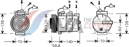 AVA COOLING SYSTEMS SBAK065 AC-kompressor