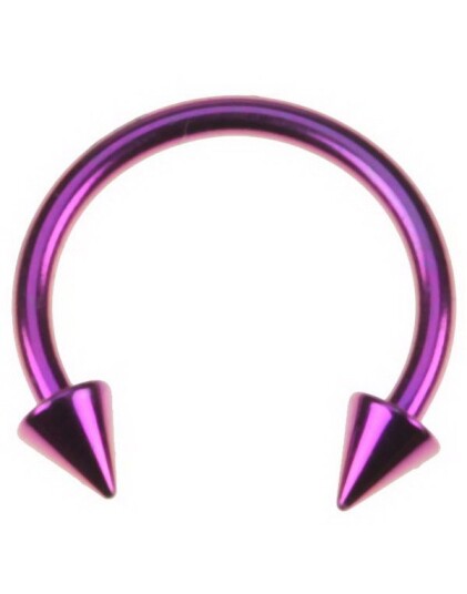 Utgått Rund Lilla Øyenbrynspiercing med Spike Kuler 12 x 8 mm