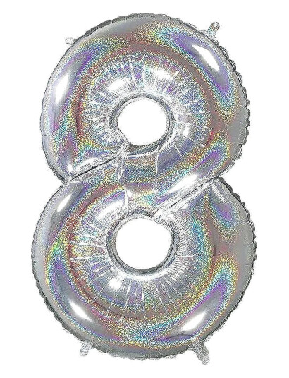 IPK Number Foil 8 Hologram Silver 70 Cm Silver 0 IPK Number Foil 8 Hologram Silver 70 Cm Silver 0