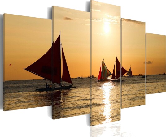 Bilde Sailbloats At Dusk 200x100 Artgeist sp. z o. o.