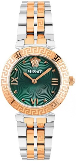 Versace Dameklokke VEAFA0224 Daphnis Grønn/Rose gulltonet stål Ø32