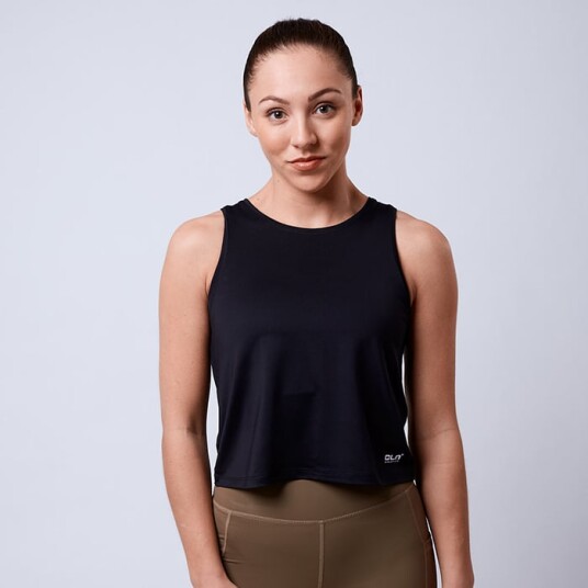 Lunar Cropped Tank, Black Svart Large