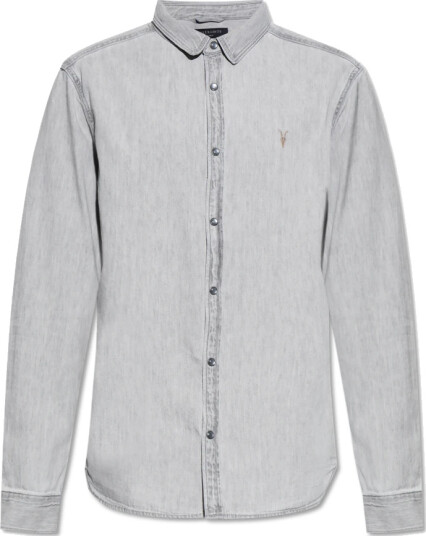 AllSaints Gleason Ls Shirt Grey XS
