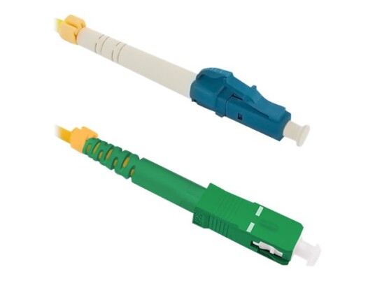 Qoltec Koblingskabel Lc/Upc Enkeltmodus Hann Til Sc/Apc Enkeltmodus Hann 1 M 1 M Fiberoptisk Simpleks 9 / 125 Micron G.652D Halogenfri 54331