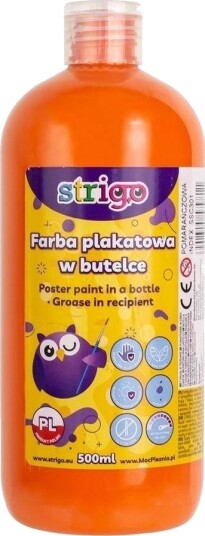 Plakatmaling I Flaske 500 Ml Oransje Strigo