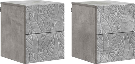  Vegghengt Nattbord 2 pcs Betonggrå 34,5 x 33 x 40 cm