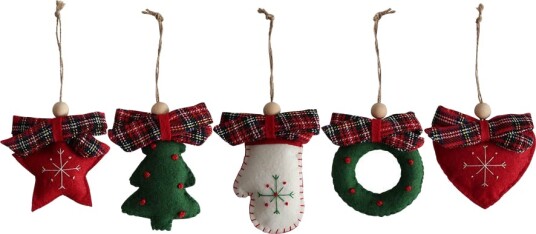 Seasons Julepynt Tovet Ull 10cm 5pk