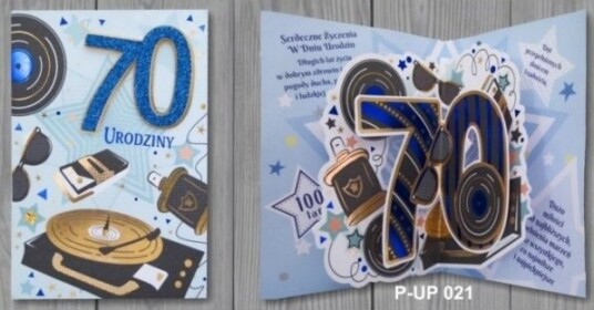 Panorama Premium Gratulasjonskort + Konvolutt P Up 021 "70 Tka"