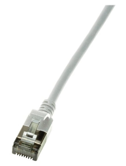 Logilink Slimline Koblingskabel Rj-45 Hann Til Rj-45 Hann 3 M Sstp Pimf Cat 6A Med Støvel Halogenfri Formstøpt Uten Hindringer Grå Ral 7035