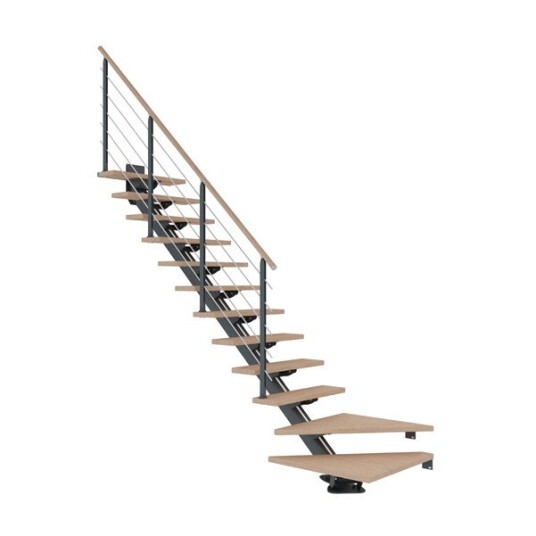 Dolle Sydney Eik H-oljeret L-trapp Antracit Design 13T 85W