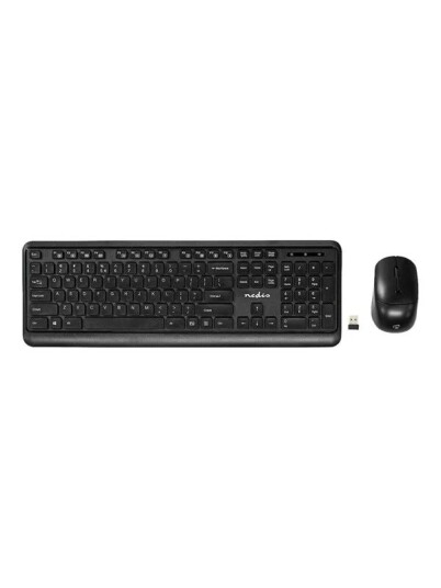 Nedis keyboard and mouse set QWERTY US black Tastatur & Mussett Engelsk USA Svart
