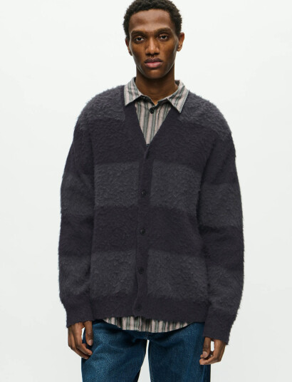 WOOD WOOD Wwlevi Cardigan 25192 - Navy - XS