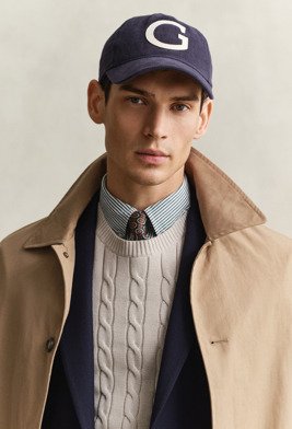 Gant G Badge Moleskin Cap Navy ONE SIZE