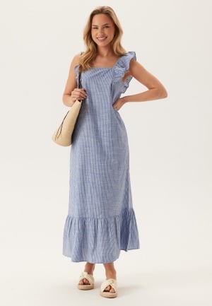 Pieces Pcapia Sl Square Neck Ankle Dr Nautical Blue Stripes:bright W S