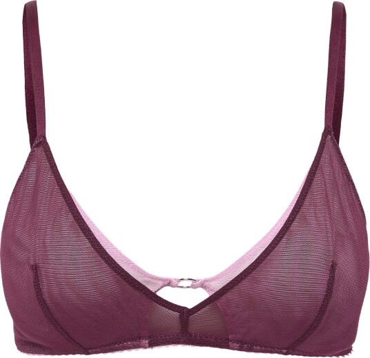 Understatement Underwear Mesh Double Triangle Bralette   CHERRY   XL