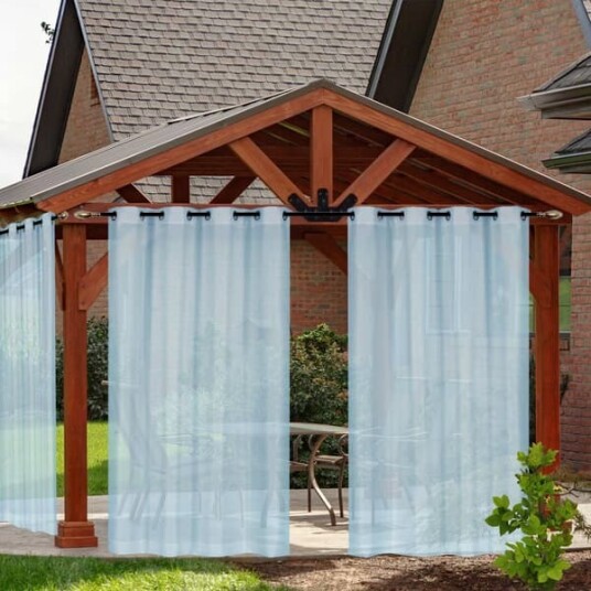 2 stk. utendørsgardiner for uteplass avtakbare for enkel vanntett transparent gardin for veranda hage lysthus