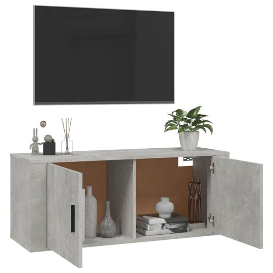 Vegghengt TV benk betonggrå 100x34,5x40 cm Vegghengt TV benk betonggrå 100x34,5x40 cm