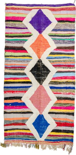 Marokkansk Boucherouite teppe 135 x 270 cm Størrelse: 135 x 270 cm