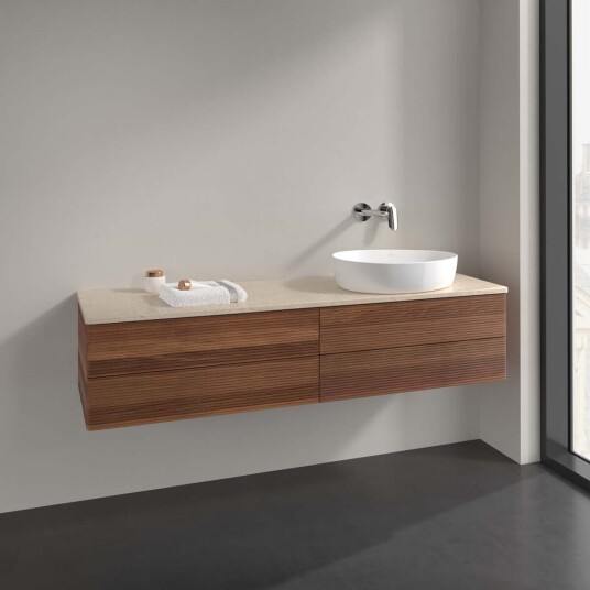 Villeroy & Boch Antao Servantskap med 4 skuffer 160x50x36 cm u/lys Valnøtt/Crème