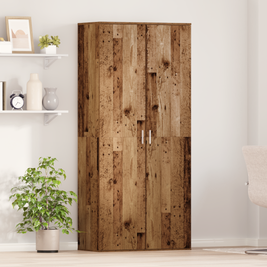 Highboard med hylle Gamle tre 80 x 39 x 178 cm Konstruert tre