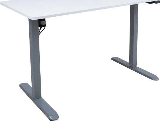 Skrivebord HOME4YOU Ergo Light med 1 motor 120x60x73-118 cm Hvit/sølvgrå - hvit/sølvgrå