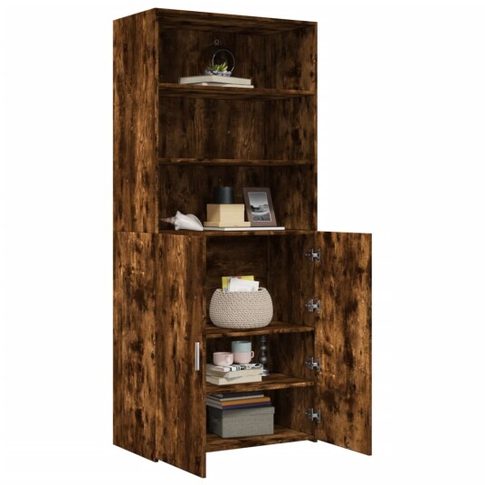 Highboard røkt eik 80x42,5x185 cm konstruert tre 8721102654718