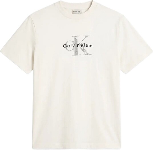 Calvin Klein Jeans Ss 20S Ez Distressd Mnlgo Graphi Cream S