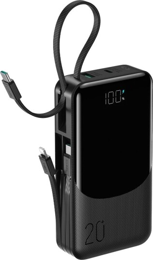 Joyroom JR-PC2 22,5 W powerbank 20000 mAh med doble kabler Svart