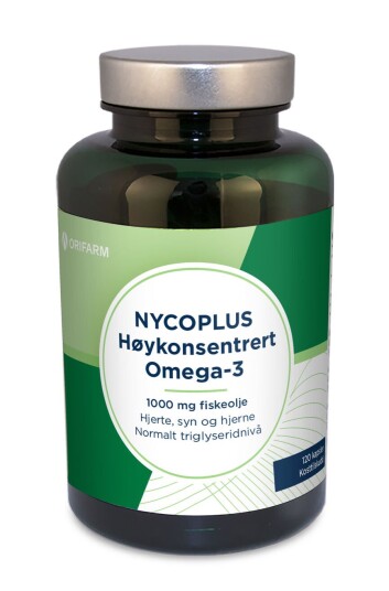 Nycoplus Høykonsentrert omega-3 1000mg kapsler 120stk Nycoplus Høykonsentrert omega-3 1000mg kapsler 120stk