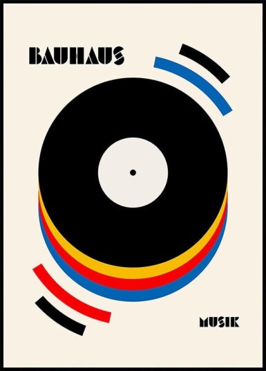 Bauhaus Musik Retro Illustration Poster Plakat / 70x100cm