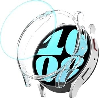 Enkay Samsung Galaxy Watch6 Deksel med Beskyttelsesglass - 44mm - Gjennomsiktig