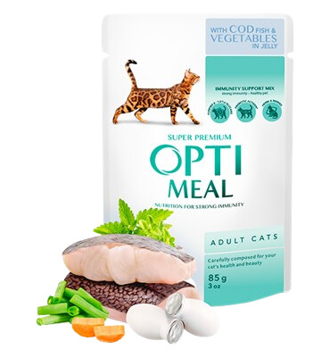 Optimeal Kattemat med Torsk og Grønnsaker i Gelé 12 x 85 g