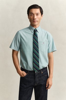 Regular fit kortermet oxfordskjorte BOTANICAL HUE XXL Regular fit kortermet oxfordskjorte BOTANICAL HUE XXL