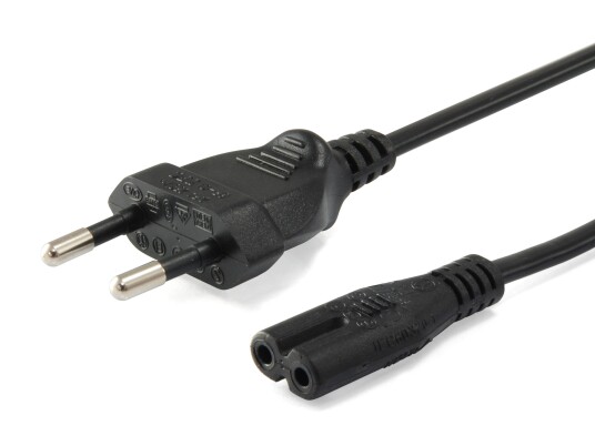EQUIP IEC-Stromkabel 2pin -> C7 3m St/Bu schwarz