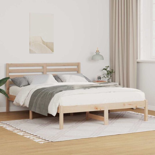  Sengestamme med hodegjerde Brun 135 x 190 cm Heltre furu
