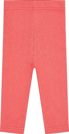 Hust and Claire Leggings   Lisa Pointelle Flower   Wild Coral   Hust and Claire   74   Leggings   Rød