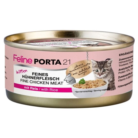 Porta 21 Kitten Sensitive Kylling og Ris 156 g – Helsefôr for Kattunge Porta 21 Kitten Sensitive Kylling og Ris 156 g – Helsefôr for Kattunge